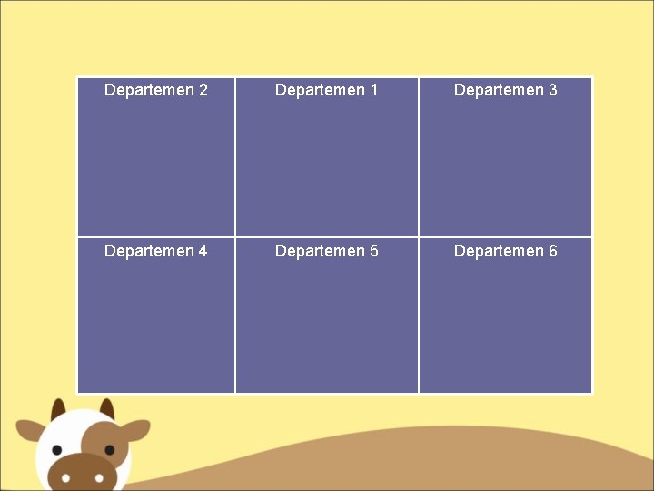 Departemen 2 Departemen 1 Departemen 3 Departemen 4 Departemen 5 Departemen 6 