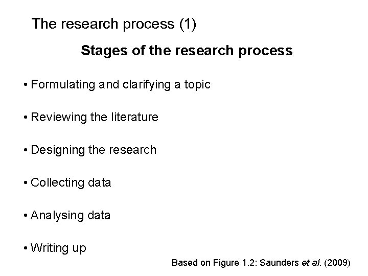 Slide 1. 10 The research process (1) Stages of the research process • Formulating