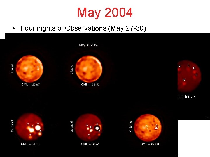 May 2004 • Four nights of Observations (May 27 -30) May 2004 • Four nights of Observations (May 27 -30)
