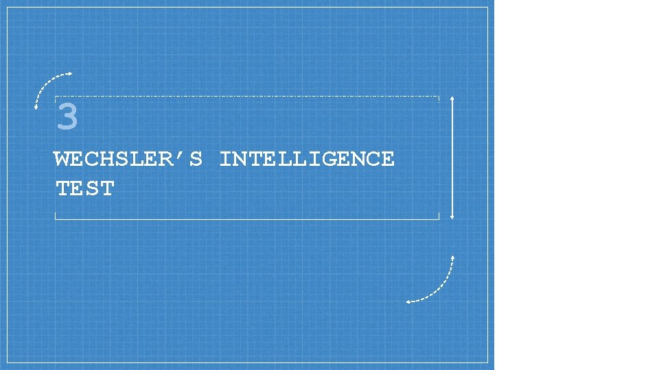 3 WECHSLER’S INTELLIGENCE TEST 