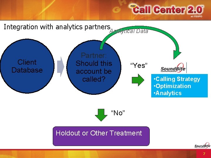Integration with analytics partners Analytical Data Client Database Partner: Should this account be called?