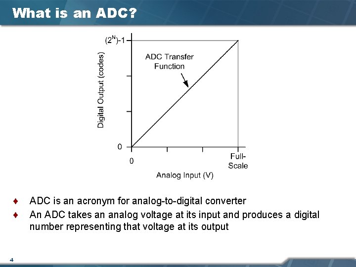 What is an ADC? ¨ ¨ 4 ADC is an acronym for analog-to-digital converter