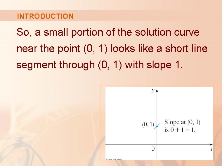INTRODUCTION So, a small portion of the solution curve near the point (0, 1)
