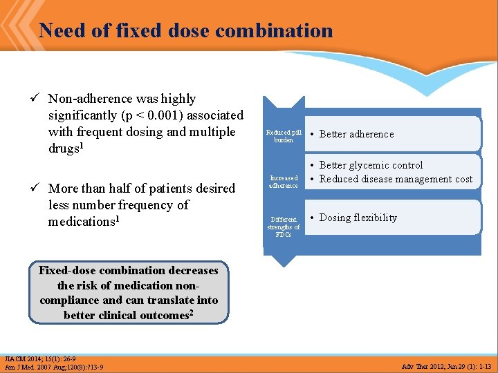 Need of fixed dose combination ü Non-adherence was highly significantly (p < 0. 001)
