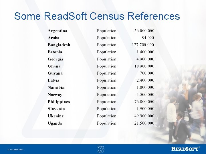 Some Read. Soft Census References Read. Soft 2004 