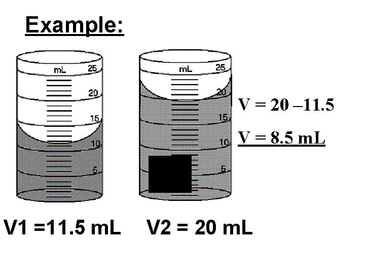 Example: V = 20 – 11. 5 V = 8. 5 m. L V