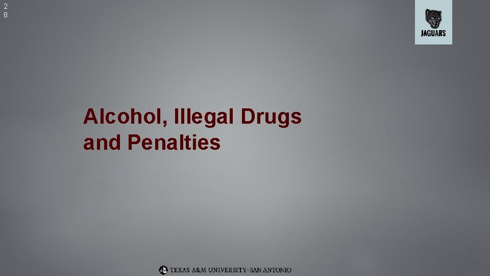 2 8 Alcohol, Illegal Drugs and Penalties 