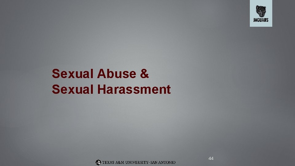 Sexual Abuse & Sexual Harassment 44 