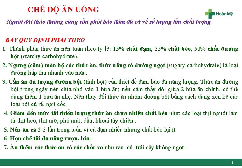 CHẾ ĐỘ ĂN UỐNG Người đái tháo đường cũng cần phải bảo đảm đủ