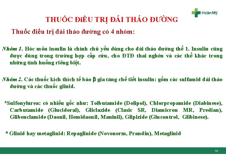  THUỐC ĐiỀU TRỊ ĐÁI THÁO ĐƯỜNG Thuốc điều trị đái tháo đường có