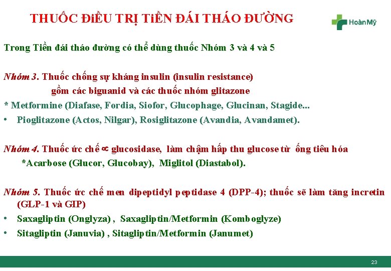THUỐC ĐiỀU TRỊ TiỀN ĐÁI THÁO ĐƯỜNG Trong Tiền đái tháo đường có thể