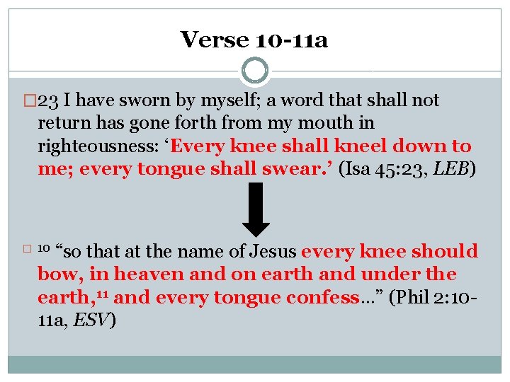 Verse 10 -11 a � 23 I have sworn by myself; a word that