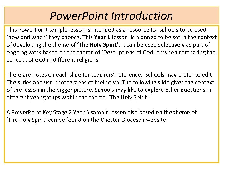 Power. Point Introduction This Power. Point sample lesson is intended as a resource for