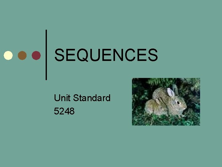 SEQUENCES Unit Standard 5248 