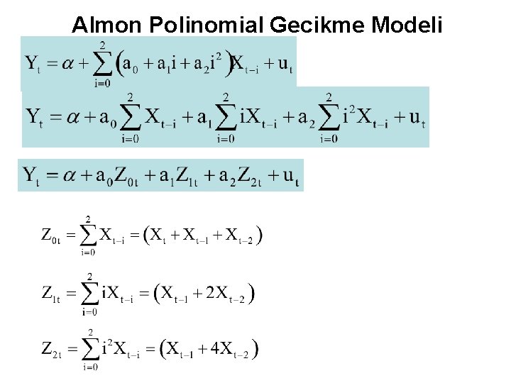 Almon Polinomial Gecikme Modeli 