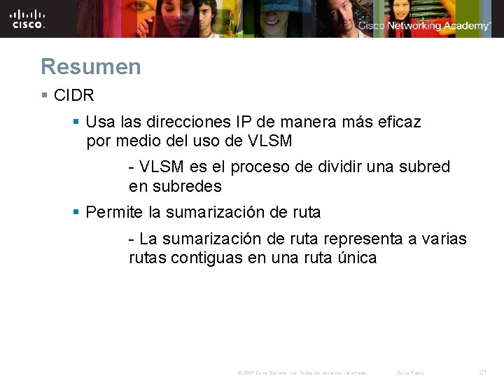 Resumen § CIDR § Usa las direcciones IP de manera más eficaz por medio