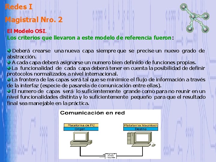 Redes I Magistral Nro. 2 El Modelo OSI. Los criterios que llevaron a este Redes I Magistral Nro. 2 El Modelo OSI. Los criterios que llevaron a este