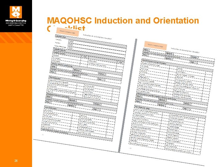 MAQOHSC Induction and Orientation Checklist 26 