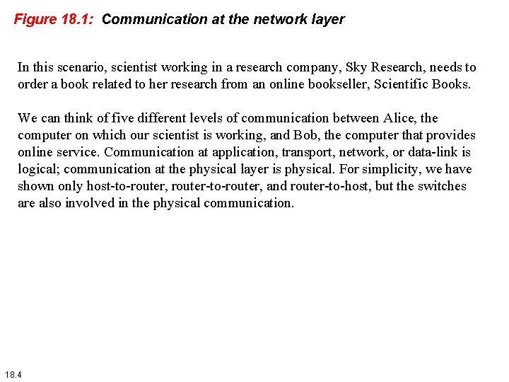 Figure 18. 1: Communication at the network layer In this scenario, scientist working in