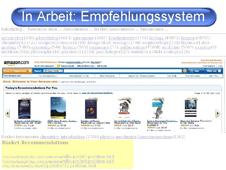 In Arbeit: Empfehlungssystem 
