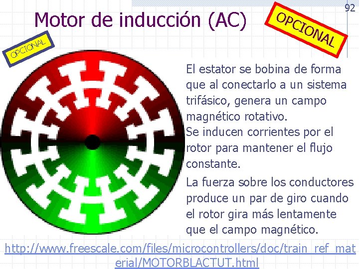 Motor de inducción (AC) AL N O PCI OP CIO 92 NA L O