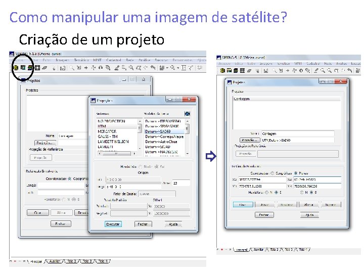 Como manipular uma imagem de satélite? Criação de um projeto 