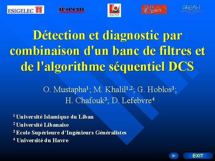 Détection et diagnostic par combinaison d'un banc de filtres et de l'algorithme séquentiel DCS