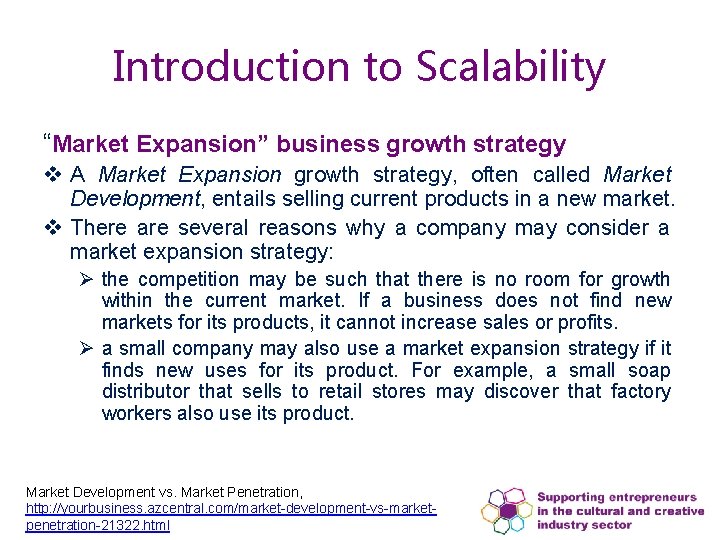 Introduction to Scalability “Market Expansion” business growth strategy v A Market Expansion growth strategy, Introduction to Scalability “Market Expansion” business growth strategy v A Market Expansion growth strategy,