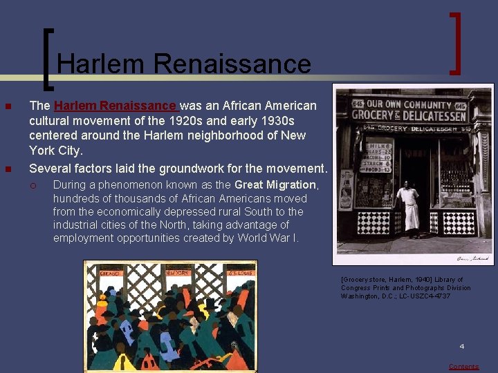 Harlem Renaissance n n The Harlem Renaissance was an African American cultural movement of