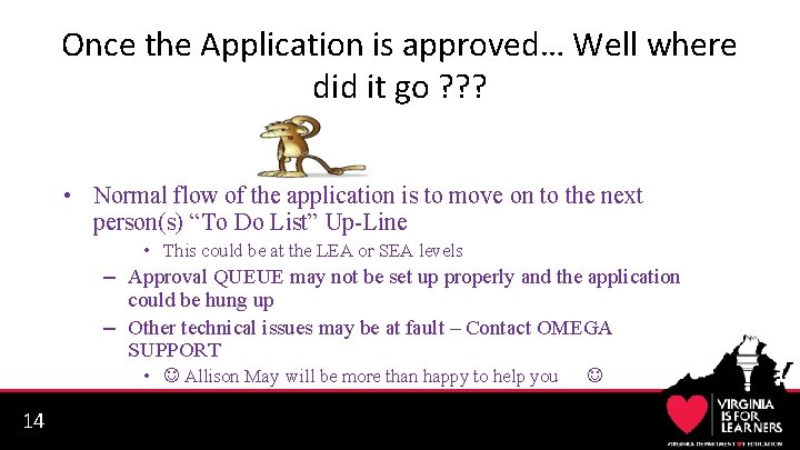 Once the Application is approved… Well where did it go ? ? ? •