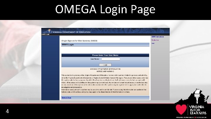 OMEGA Login Page 4 