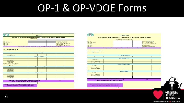 OP-1 & OP-VDOE Forms 6 