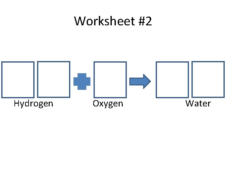 Worksheet #2 Hydrogen Oxygen Water 