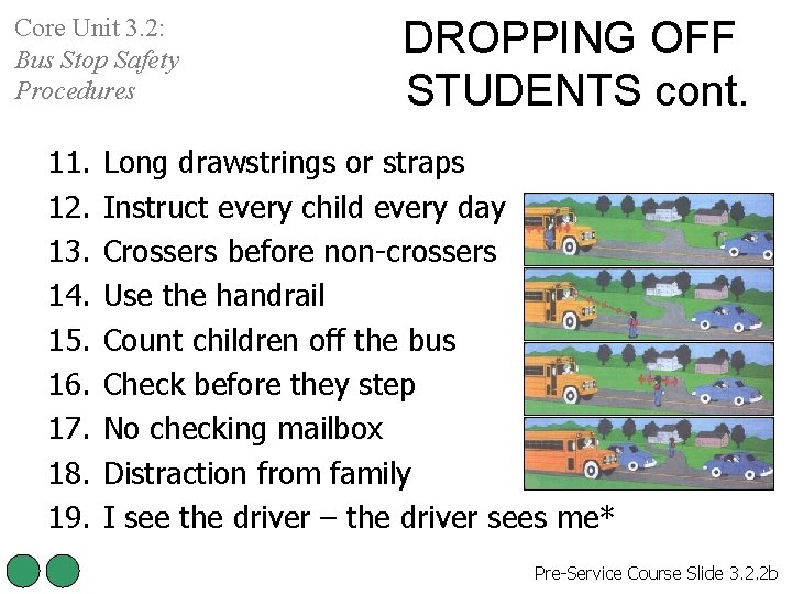 Core Unit 3. 2: Bus Stop Safety Procedures 11. 12. 13. 14. 15. 16.