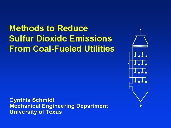 Methods to Reduce Sulfur Dioxide Emissions From Coal-Fueled Utilities Cynthia Schmidt Mechanical Engineering Department