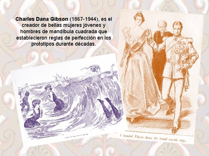 Charles Dana Gibson (1867 -1944), es el creador de bellas mujeres jóvenes y hombres