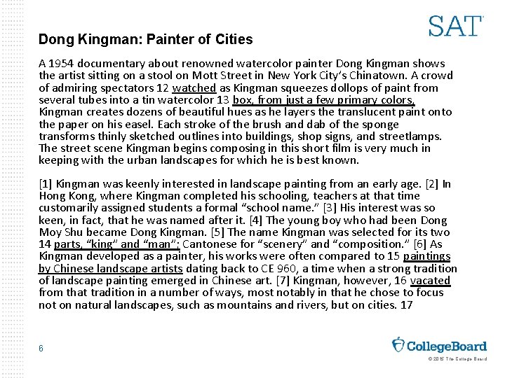 Dong Kingman: Painter of Cities A 1954 documentary about renowned watercolor painter Dong Kingman