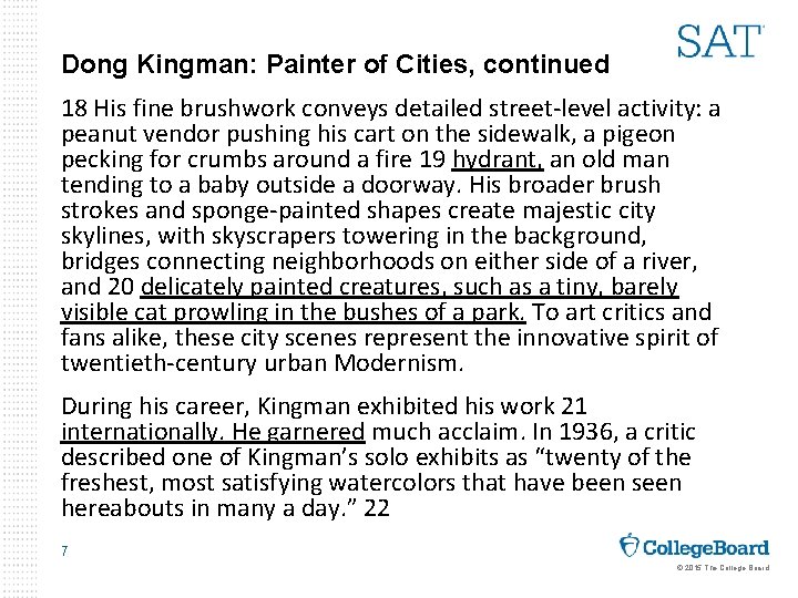 Dong Kingman: Painter of Cities, continued 18 His fine brushwork conveys detailed street-level activity: