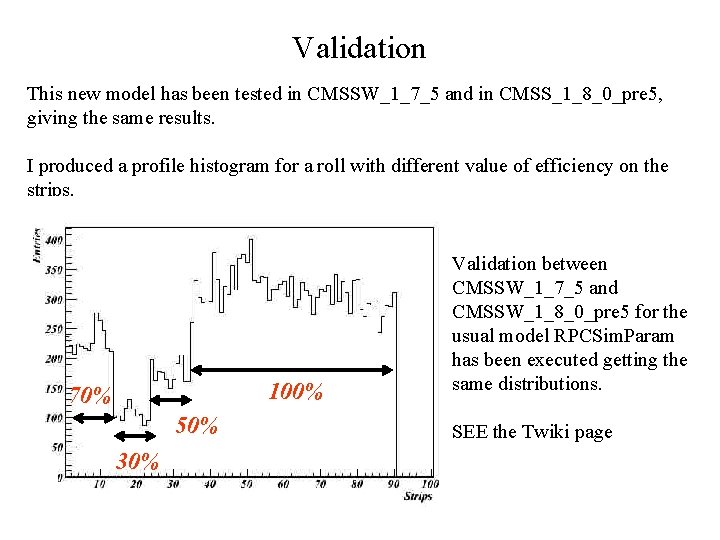 Validation This new model has been tested in CMSSW_1_7_5 and in CMSS_1_8_0_pre 5, giving