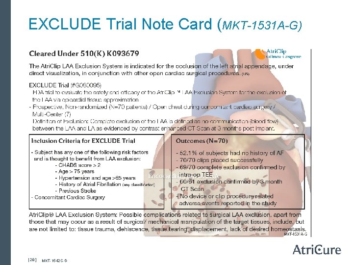 EXCLUDE Trial Note Card (MKT-1531 A-G) [ 28 ] MKT-1542 C-G 
