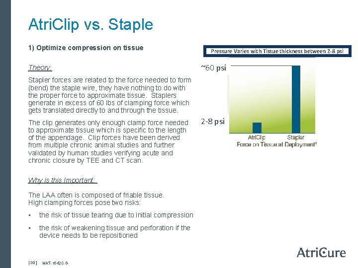 Atri. Clip vs. Staple 1) Optimize compression on tissue Theory: Pressure Varies with Tissue