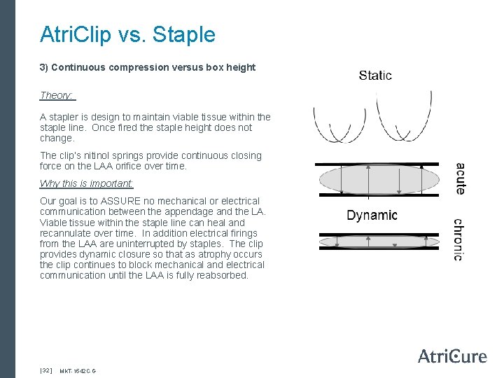 Atri. Clip vs. Staple 3) Continuous compression versus box height Theory: A stapler is