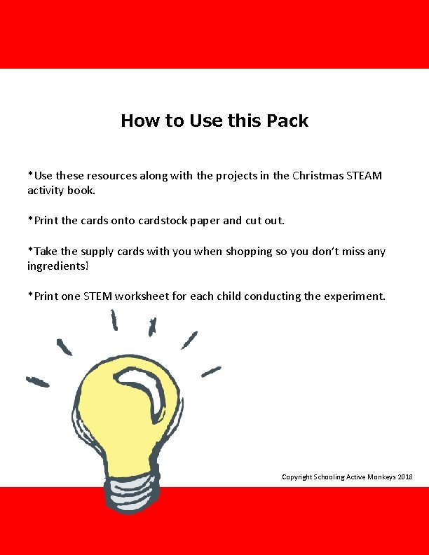 How to Use this Pack *Use these resources along with the projects in the