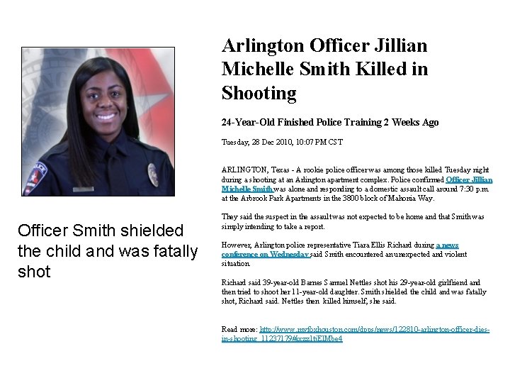 Arlington Officer Jillian Michelle Smith Killed in Shooting 24 -Year-Old Finished Police Training 2