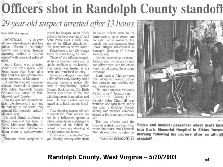 Randolph County, West Virginia – 5/20/2003 pd 