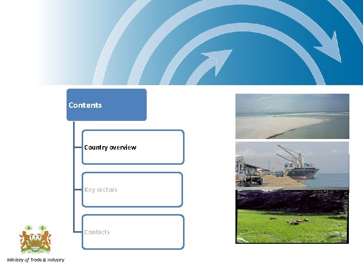 Contents Country overview Key sectors Contacts Ministry of Trade & Industry 