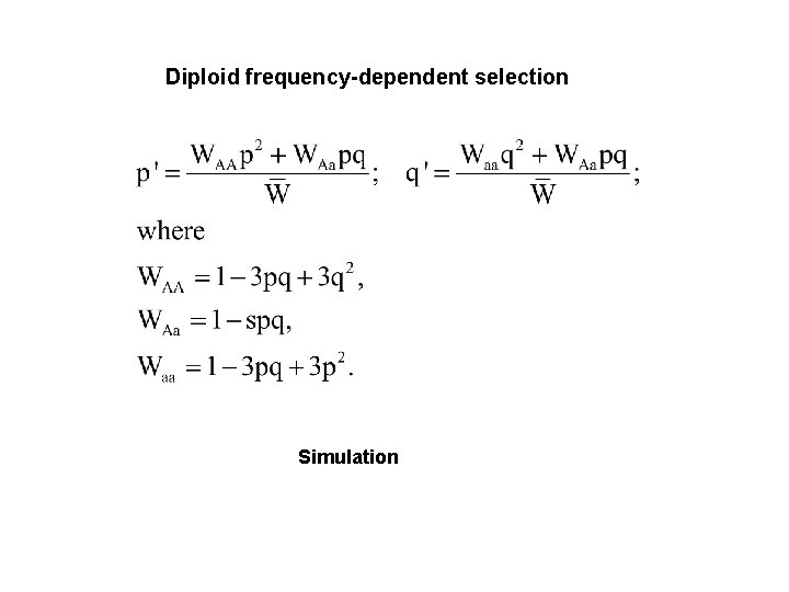 Diploid frequency-dependent selection Simulation 