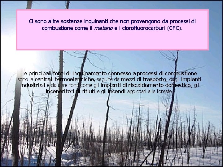 Ci sono altre sostanze inquinanti che non provengono da processi di combustione come il