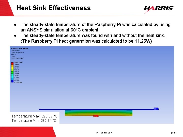 Heat Sink Effectiveness ● The steady-state temperature of the Raspberry Pi was calculated by