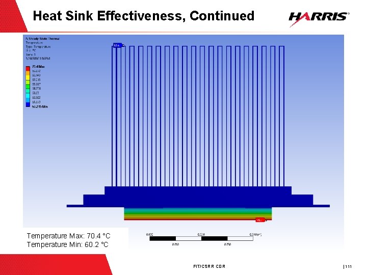 Heat Sink Effectiveness, Continued Temperature Max: 70. 4 °C Temperature Min: 60. 2 °C